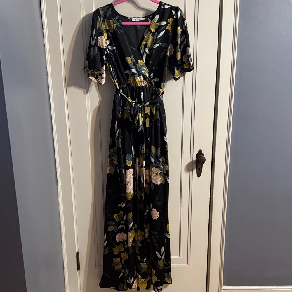 Baltic Born Black Floral Maxi Dress
